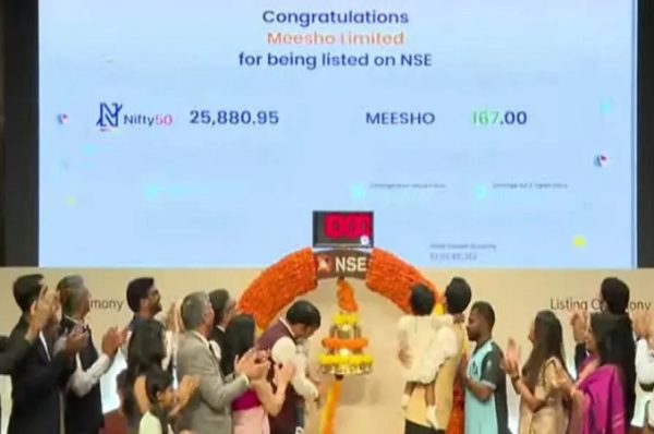 MEESHOના શેરનો ભાવ: લિસ્ટિંગ દરમિયાન MEESHOના શેરમાં 54%નો ઉછાળો, ભાવ 170.90 થયો,  સ્ટોકનાં લેટેસ્ટ ભાવ તપાસો